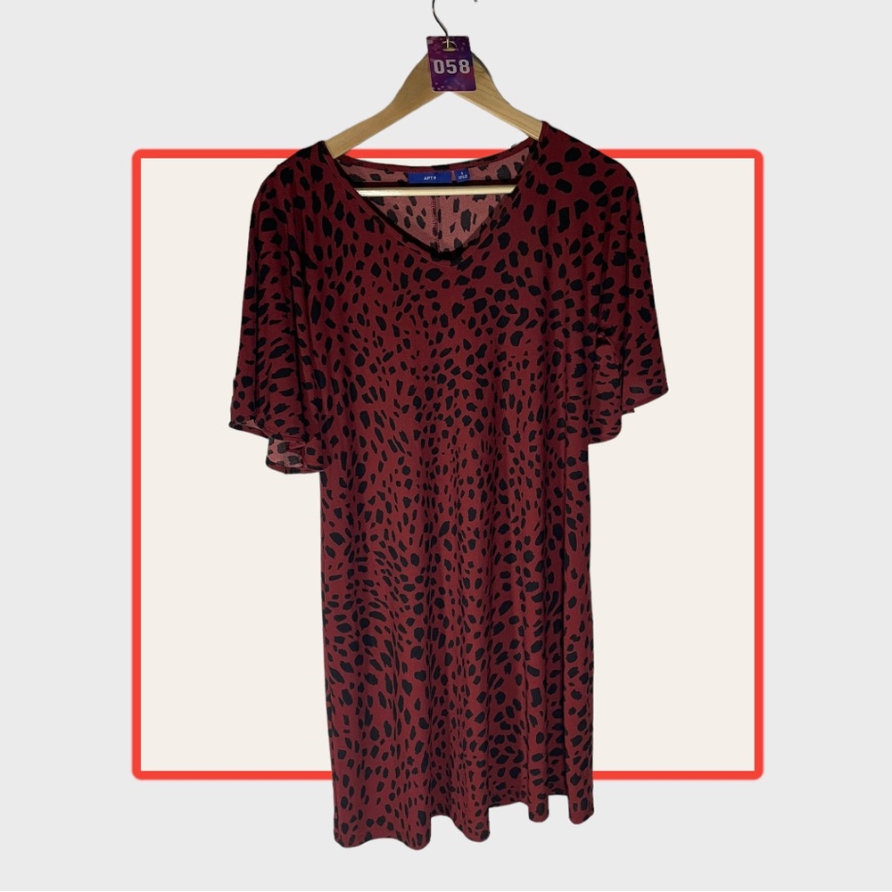 Apt 9 Red Cheetah Print Dress